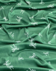 (4X2 RIB) OFF WHITE BOWS ON EMERALD