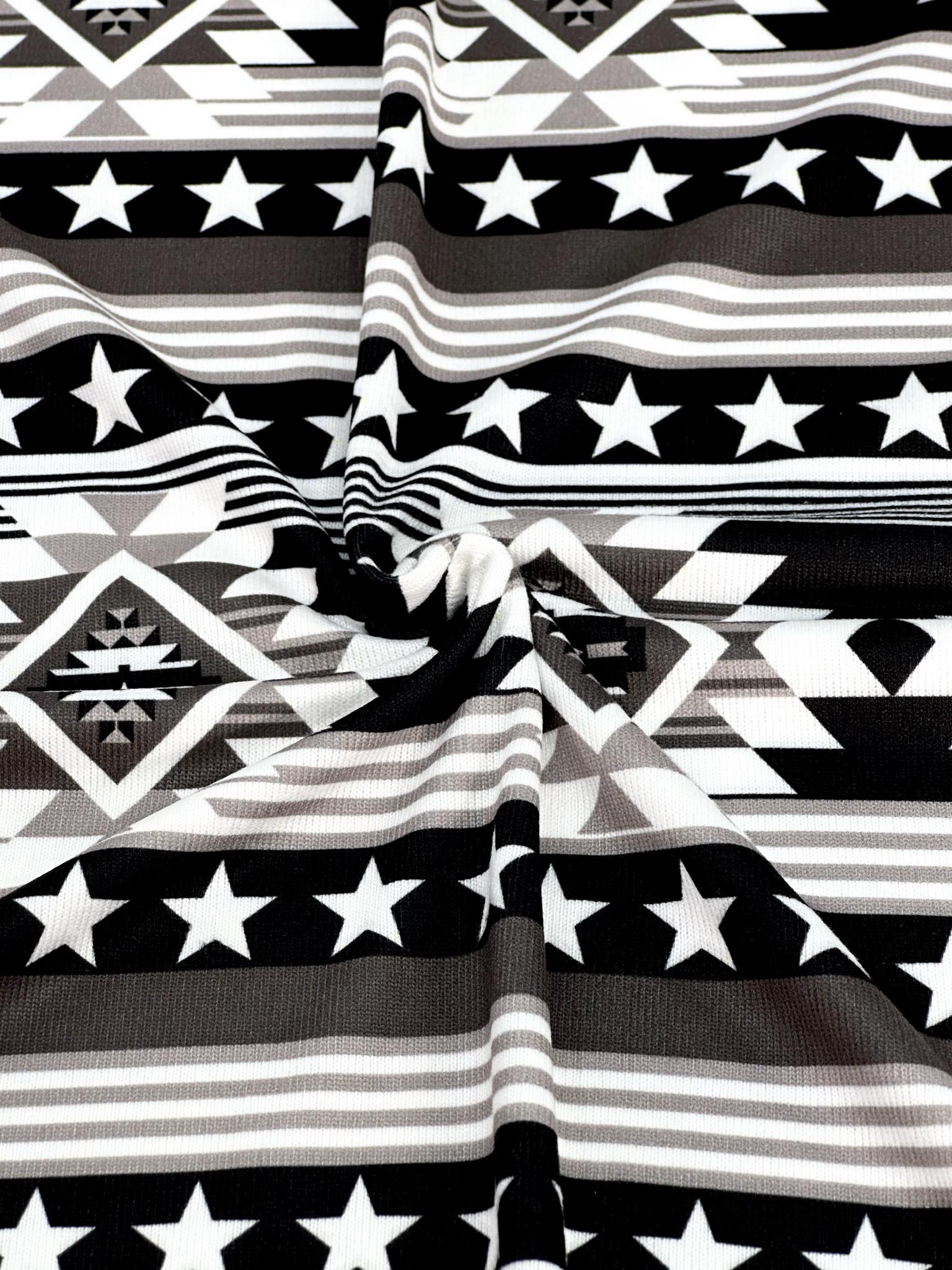 (SWEATER KNIT/ OAKLEY) BLACK, WHITE, AND CHARCOAL WESTERN STAR PATTERN