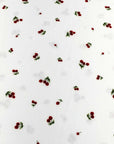 (2X2 RIB) TINY RED CHERRIES ON OFF WHITE