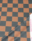 (4X2 RIB) MEDIUM BLACK AND BROWN CHECKERED