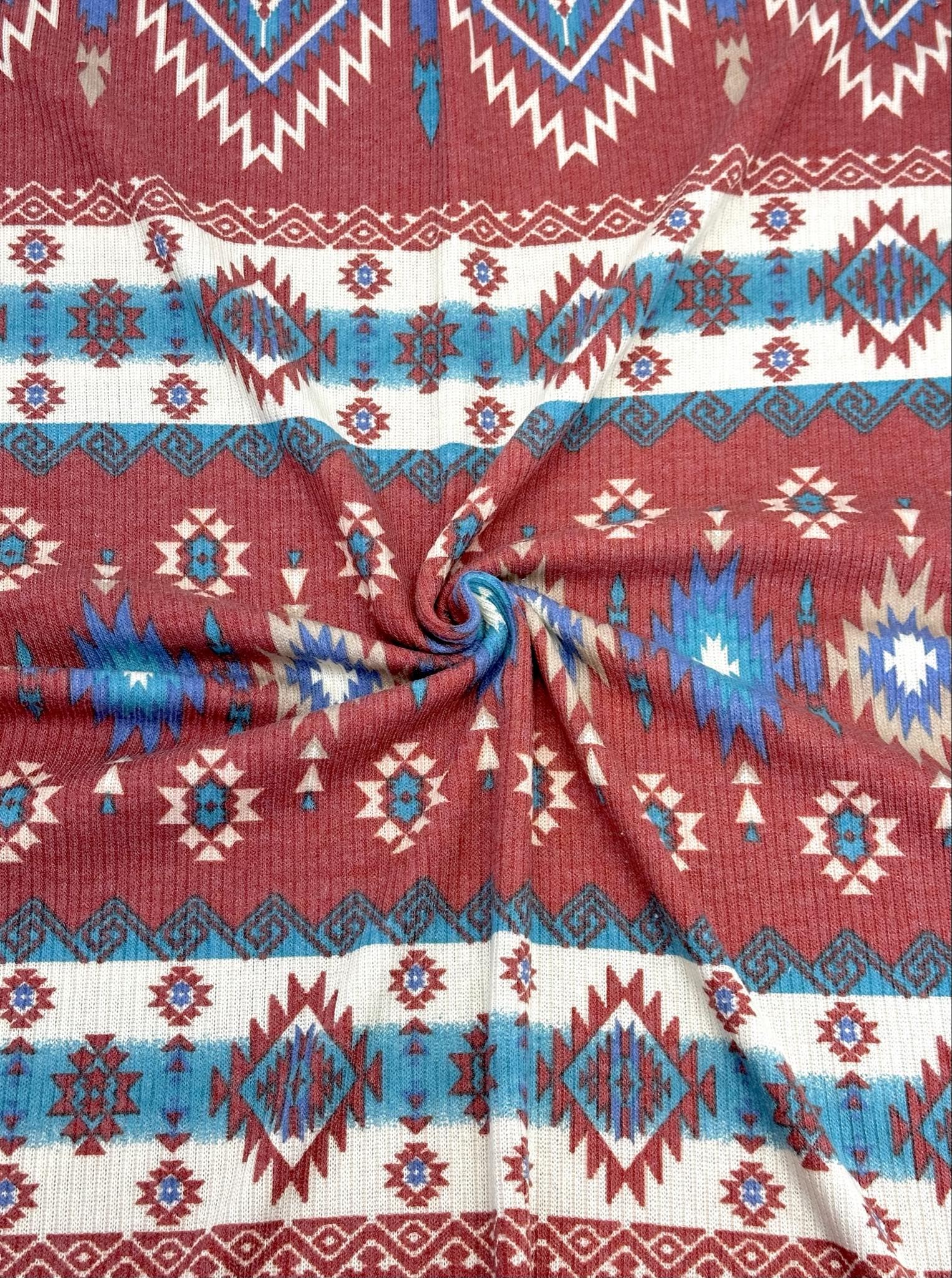 (BELLA RIB) WESTERN PRINT ON RUST