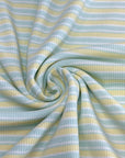 (RIB) SOFT YELLOW AND MINT STRIPES