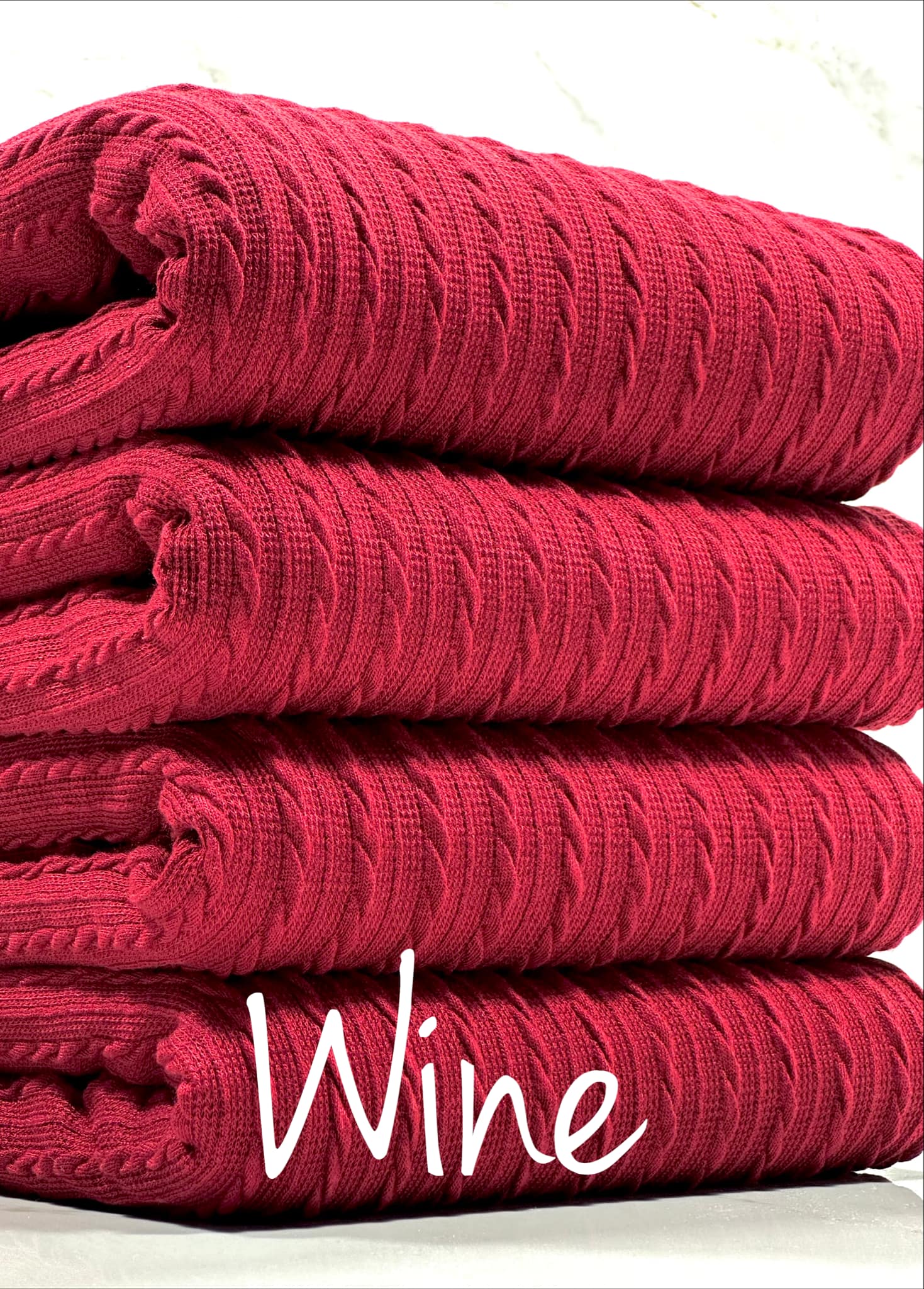 (CABLE KNIT) WINE