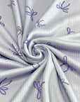 (4X2 YUMMY RIB) PURPLE BOWS ON LILAC
