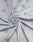 (4X2 YUMMY RIB) PURPLE BOWS ON LILAC