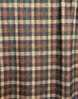 (DOUBLE KNIT) TAUPE, BROWN AND BLACK PLAID