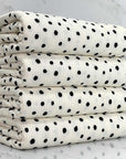 (4X2 YUMMY RIB) BLACK DOTS ON IVORY