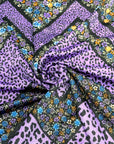 (ITY) BLACK LEOPARD AND TINY FLOWER PATTERN ON PURPLE