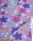 (4X2 YUMMY RIB) MUSHROOMS AND FLOWERS ON PURPLE