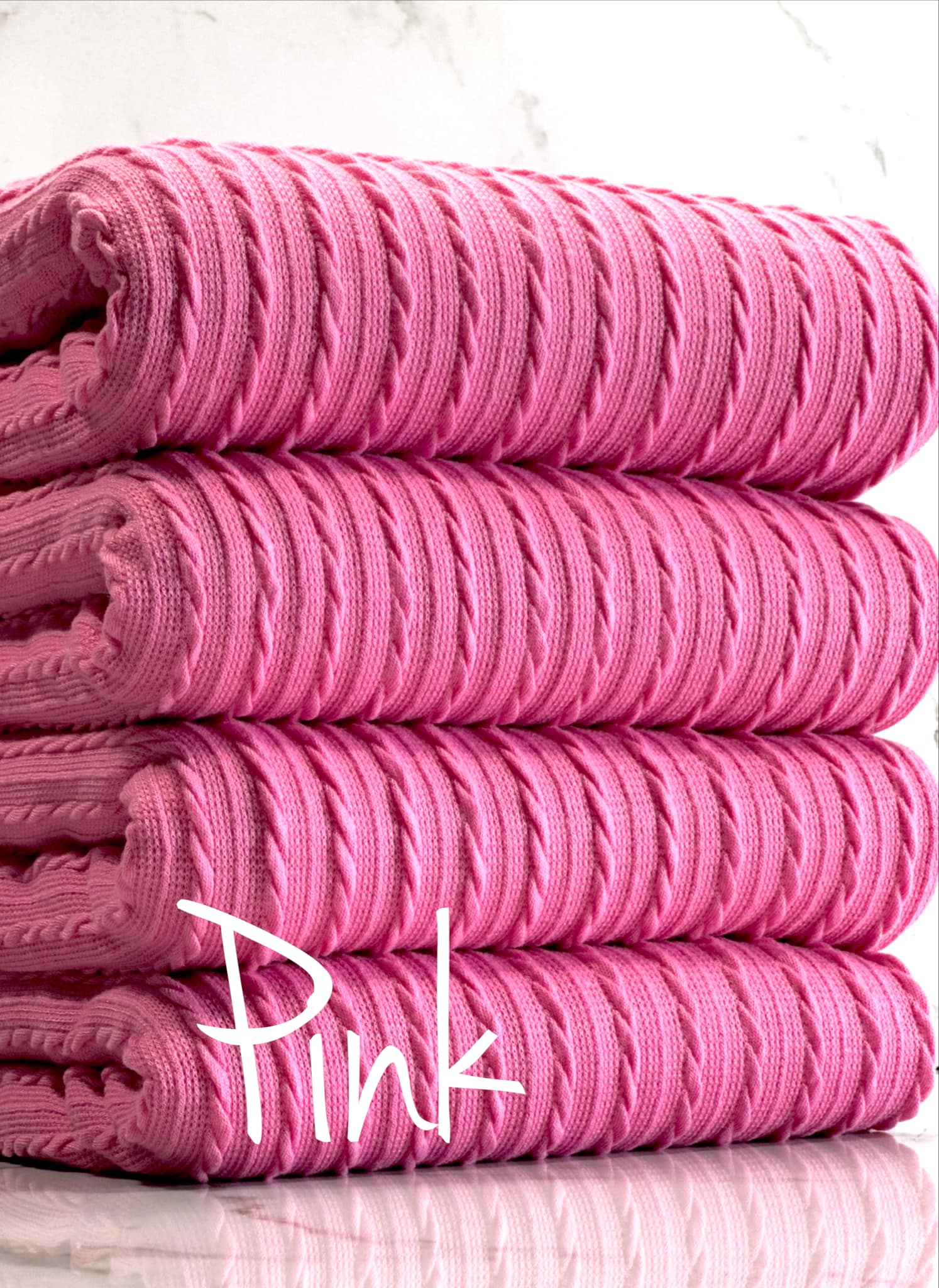 (CABLE KNIT) PINK