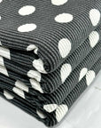 (URBAN RIB) WHITE POLKA DOTS ON CHARCOAL