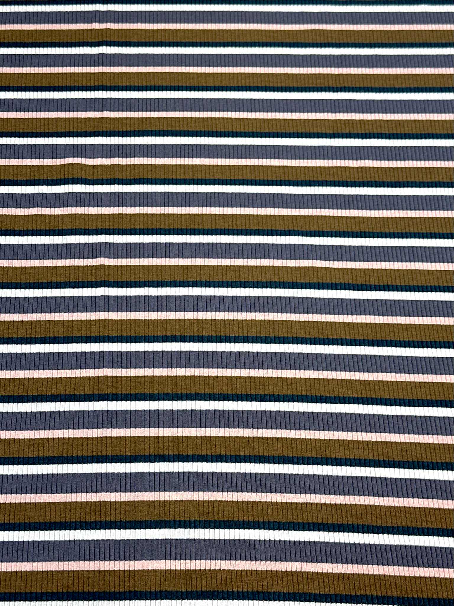 (COTTON RIB) BROWN, NAVY, IVORY, CHARCOAL, AND BLUSH STRIPES (4)