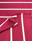 (RAYON MODAL) OFF WHITE STRIPES ON BURGUNDY