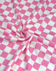 (FRENCH TERRY) PINK AND OFF WHITE CHECKERED(3)