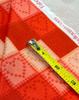 (4X2 YUMMY RIB) MEDIUM PINK AND RED HEARTS ON CHECKERED PATTERN