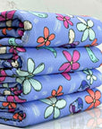 (4X2 YUMMY RIB) MUSHROOMS AND FLOWERS ON BLUE