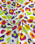 (URBAN RIB) MULTI COLORFUL CHEETAH PRINT ON OFF WHITE