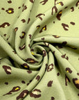 (TWILL WOVEN) TINY LEOPARD ON OLIVE