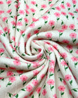 (POINTELLE RIB) TINY PINK FLOWERS ON CREAM (4)