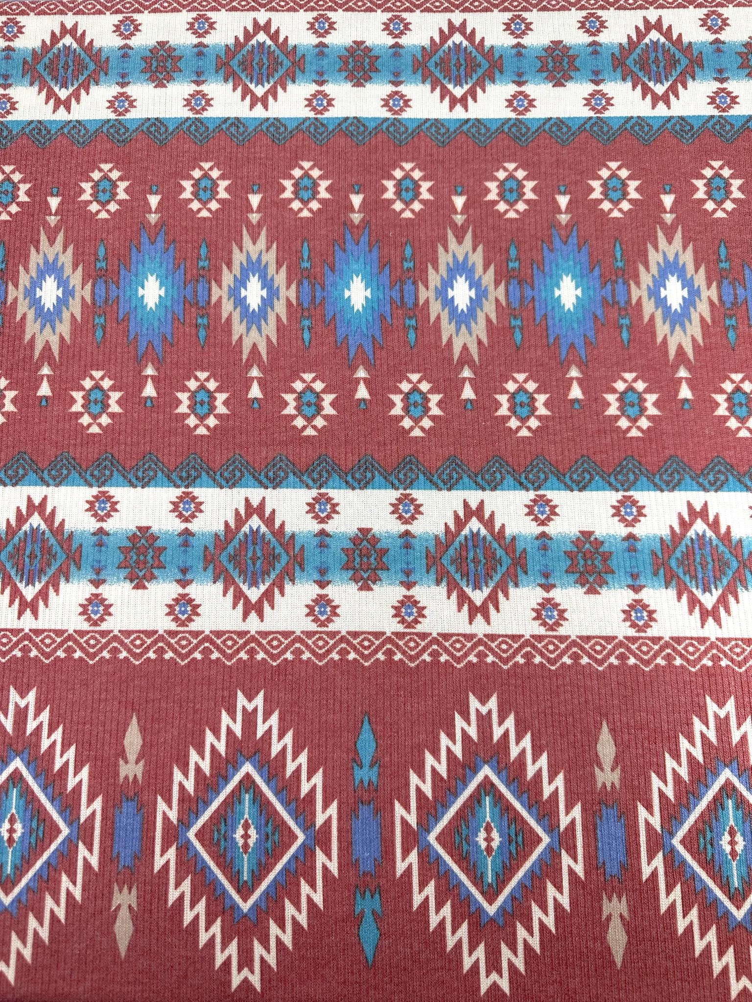 (BELLA RIB) WESTERN PRINT ON RUST