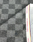 (FRENCH TERRY) CHARCOAL AND BLACK MEDIUM CHECKERED