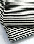 (RIB) BLACK THIN STRIPES ON IVORY