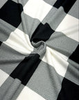 (SWEATER KNIT/ OAKLEY) BLACK AND OFF WHITE PLAID