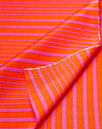 (WOVEN) PINK STRIPES ON RED