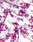 (4X2 YUMMY RIB) MAGENTA FLOWERS ON OFF WHITE