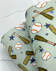 (FRENCH TERRY) BASEBALLS AND BATS ON LIGHT SAGE (1)