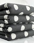 (URBAN RIB) WHITE POLKA DOTS ON CHARCOAL