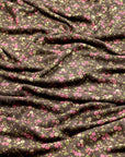 (MESH) TINY PINK FLOWERS ON BROWN