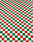 (4X2 RIB) RED, GREEN AND OFF WHITE CHECKERED