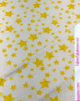 (4X2 YUMMY RIB) GOLD SHIMMER STARS ON CREAM