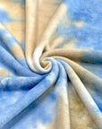 (BRUSHED SWEATER KNIT) BLUE AND TAN TIE DYE