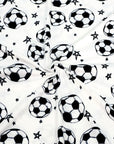 (DBP) SOCCER BALLS AND STARS ON OFF WHITE