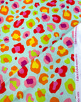 (4X2 YUMMY RIB) COLORFUL CHEETAH ON LIGHT AQUA