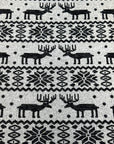 (HACCI SWEATER KNIT) BLACK REINDEERS ON HEATHER GRAY