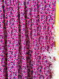 (WIDE RIB) FLOWERS ON BERRY PINK