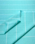 (KNIT) OFF WHITE THIN STRIPES ON AQUA