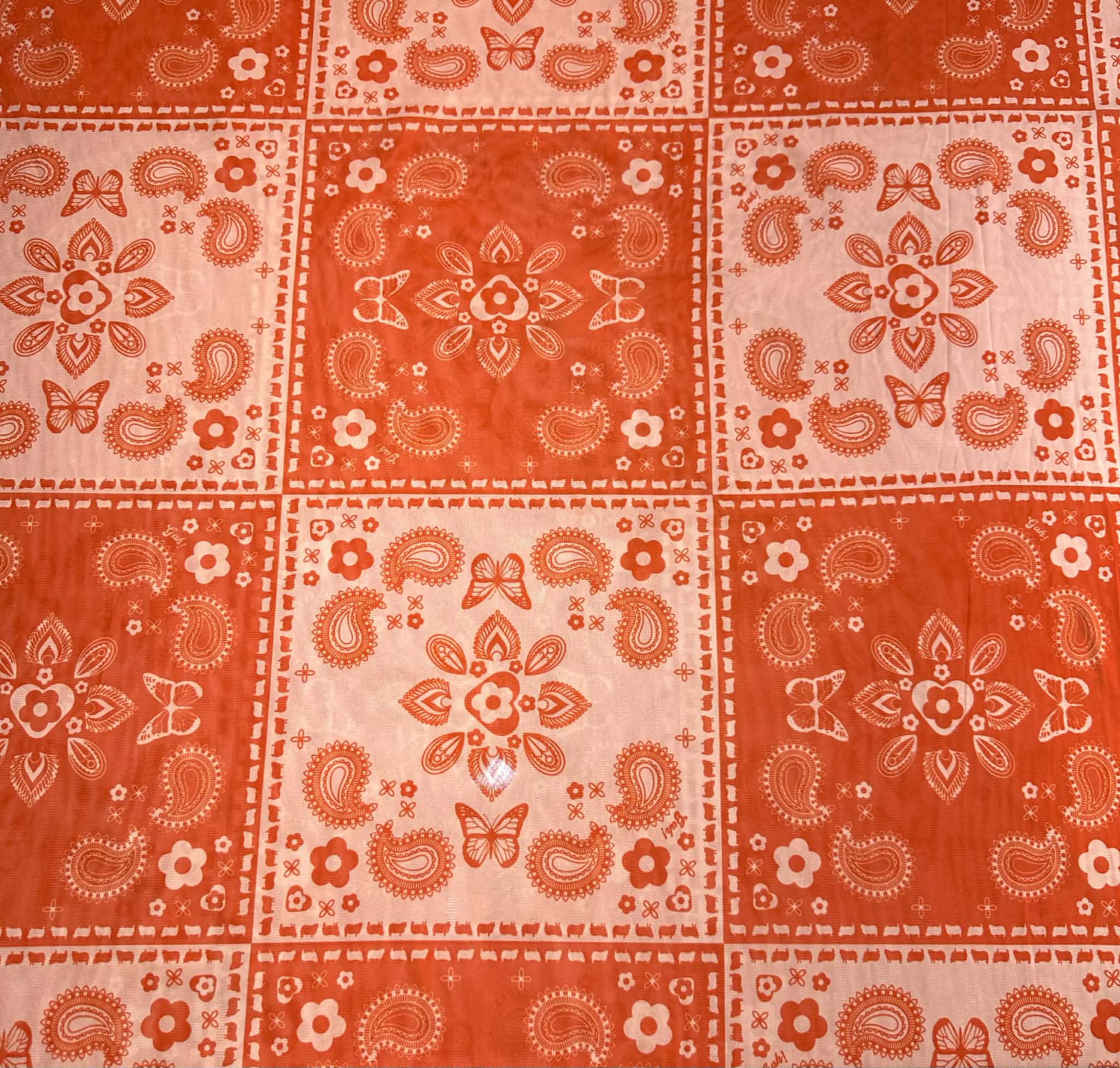 (MESH) RED AND BLUSH PATCHWORK