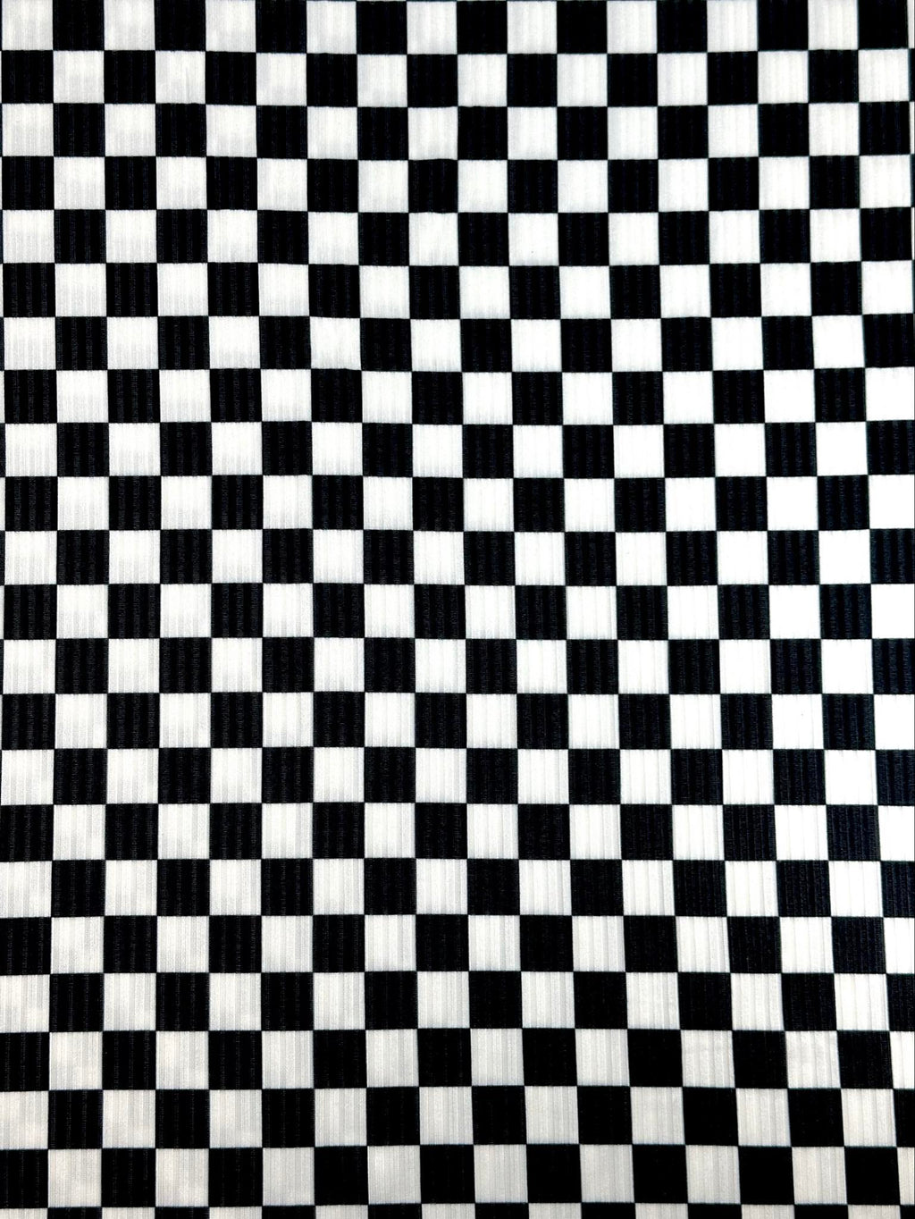 (4x2 YUMMY RIB) BLACK AND OFF WHITE CHECKERED