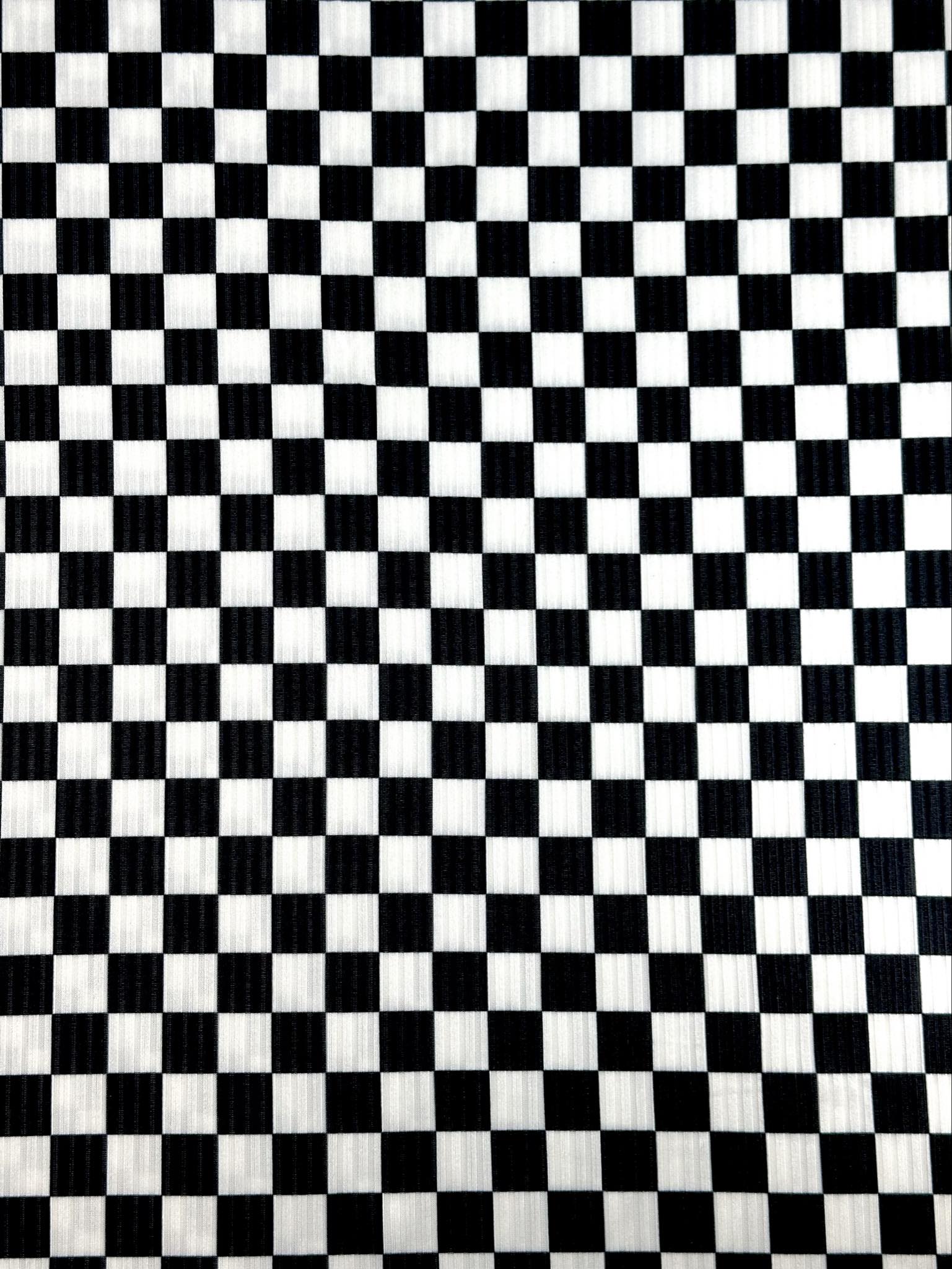 (4x2 YUMMY RIB) BLACK AND OFF WHITE CHECKERED