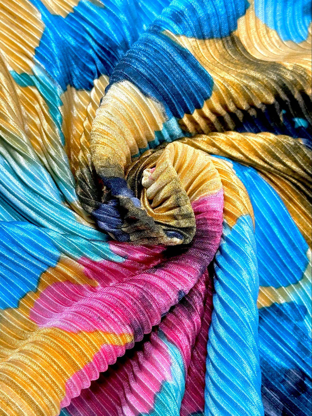 (PLEATED) YELLOW, BLUE, AND PINK FLORAL