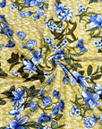 (FRENCH TERRY) BLUE AND OLIVE FLORAL