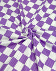 (YUMMY RIB) LAVENDER AND OFF WHITE CHECKERED