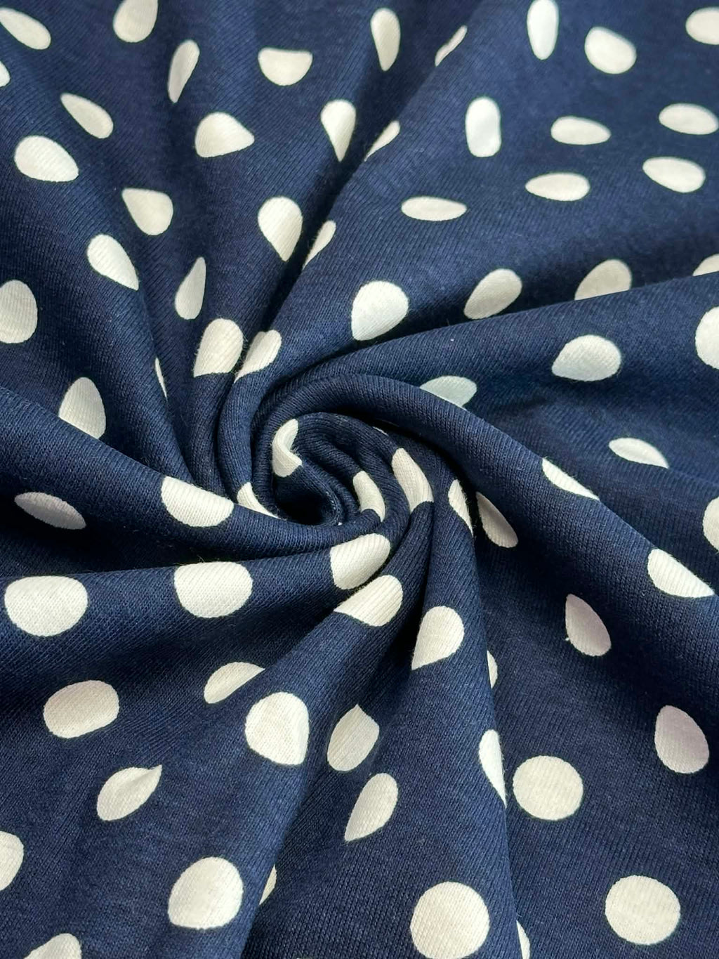 (COTTON SPANDEX) OFF WHITE POLKA DOTS ON NAVY(5)
