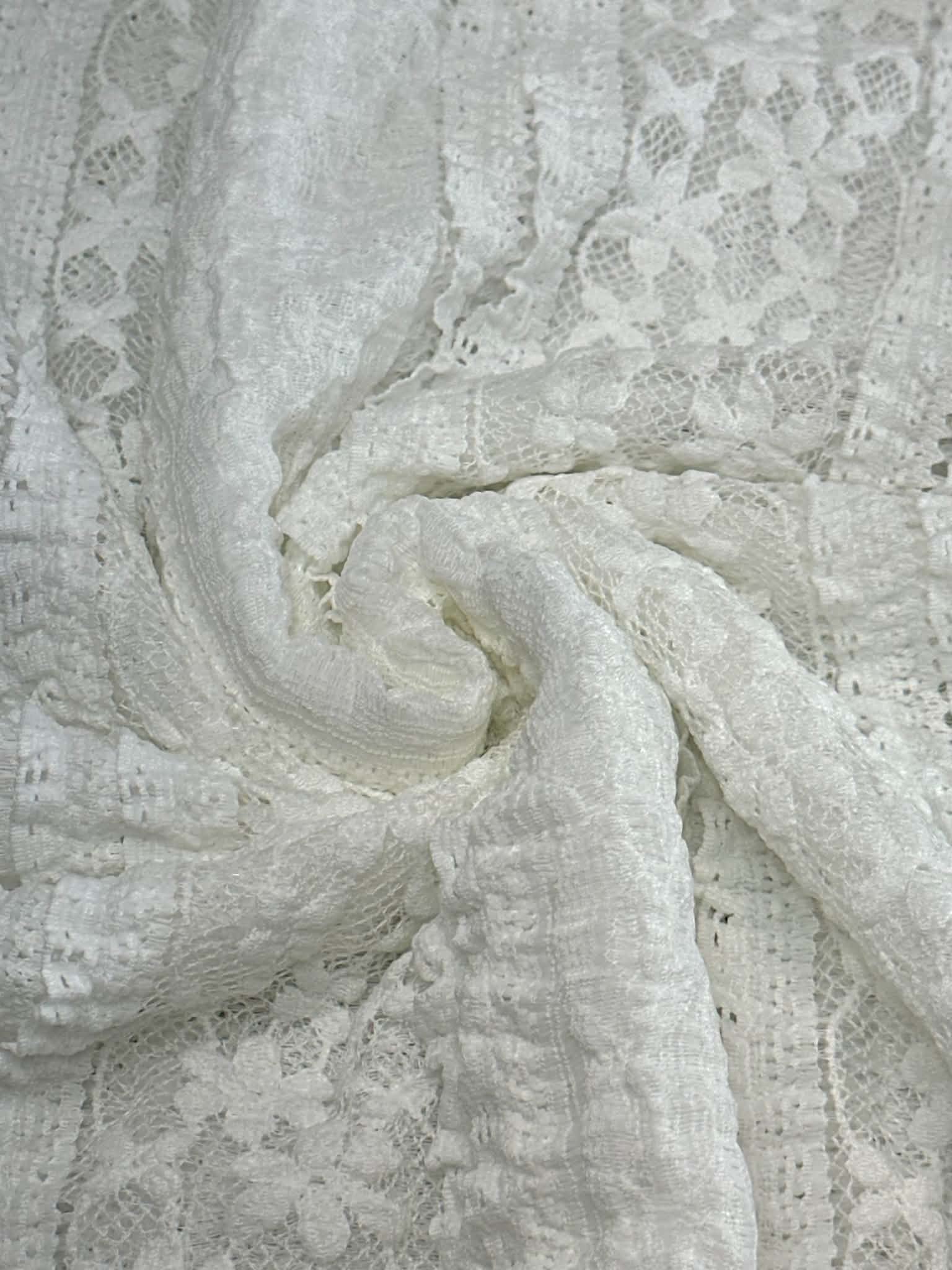 (RUFFLE LACE) IVORY FLORAL