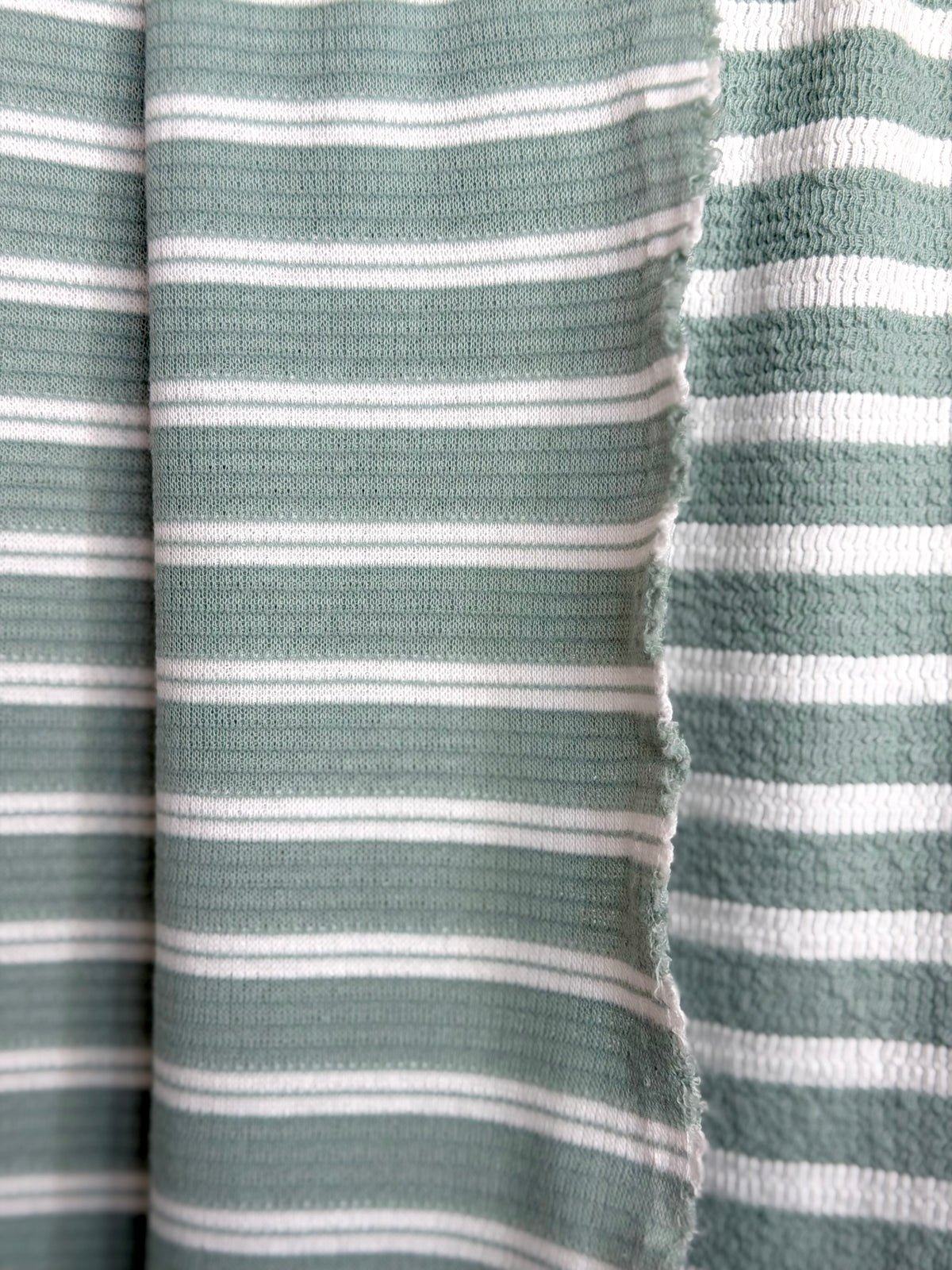 (DOUBLE KNIT) STRIPES ON SAGE