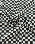 (RAYON MODAL) TINY BLACK AND GRAY CHECKERED